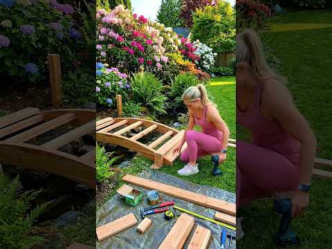 DIY Wooden Garden Bridge Build! (Step-by-Step Tutorial) #diy