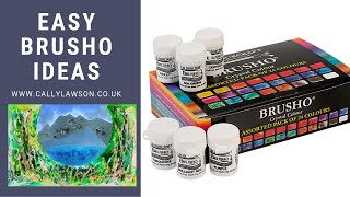 Brusho Techniques, Using Brusho With Wax Resist To Create An Imaginary Landscape.