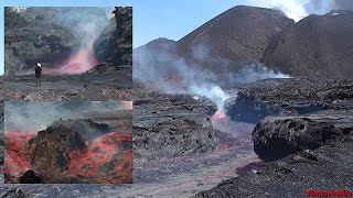 Lava Flows Extremely Close, Fogo Volcano Eruption, 2014