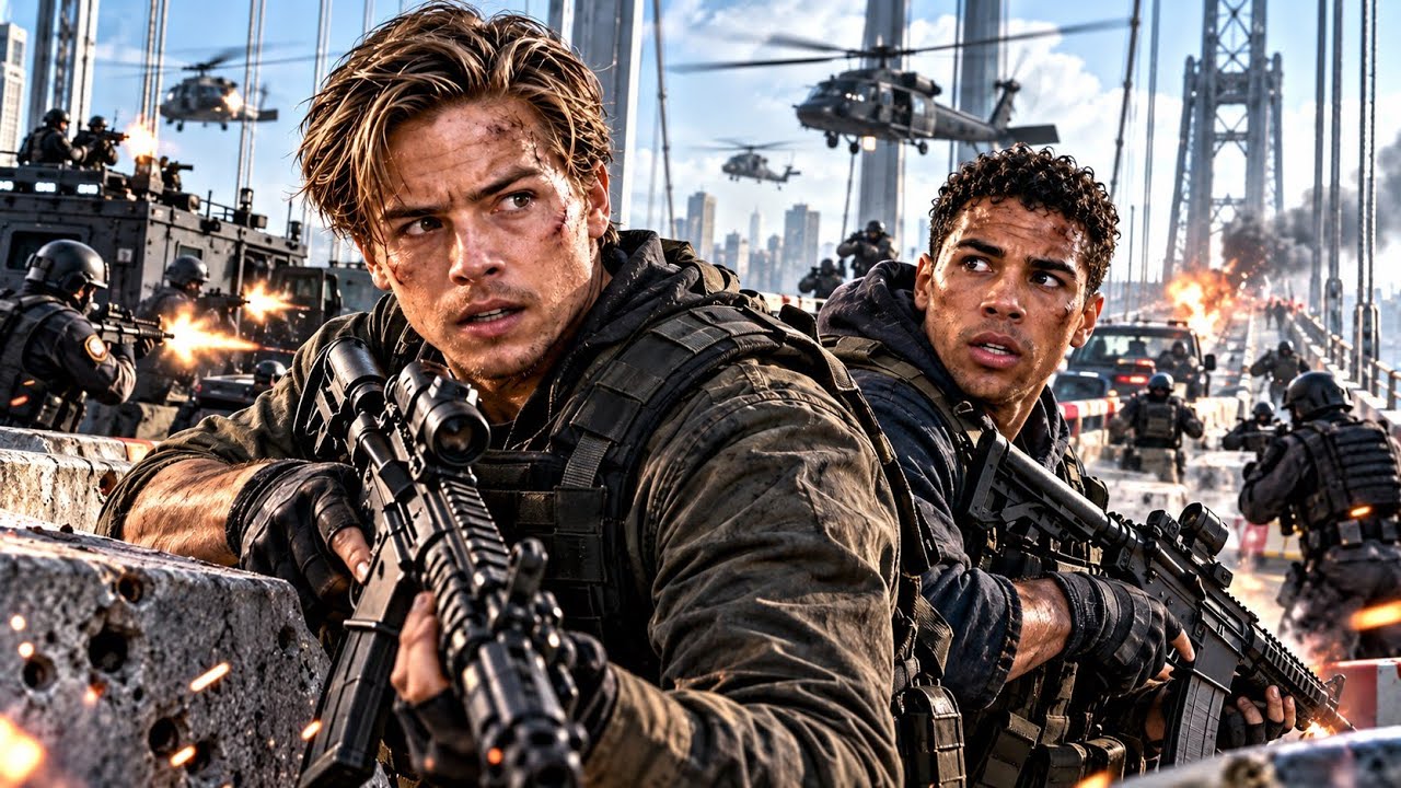 Dylan Sprouse, Mason Gooding In A Deadly Bridge Siege| Die Hard Style Hollywood English Action Movie