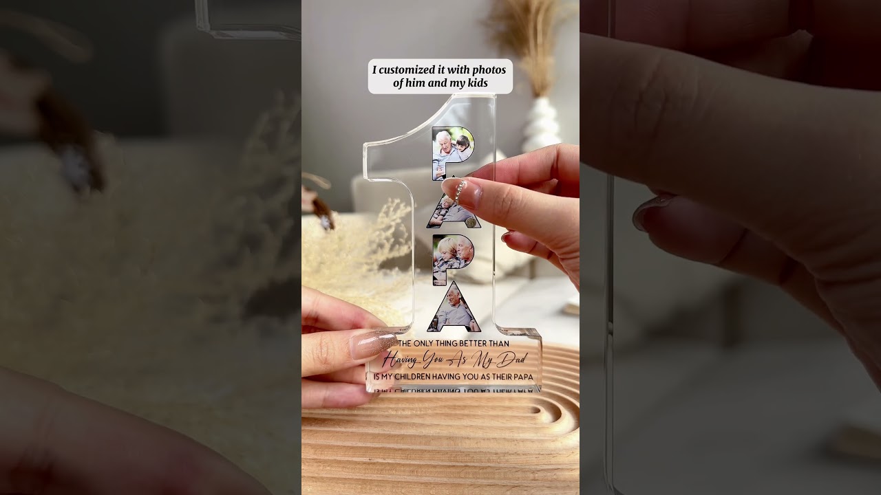 #1 Christmas Gift For Dad, Grandpa | Personalized Acrylic Photo Plaque