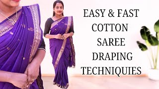 Saree Pre-Pleating And Draping Easy Cotton Saree Techniques For Beginners 