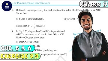 Exercise 9.3 Question 5 to Q6 | Area of Parallelograms and Triangles | Class 9 Maths | CBSE | Md Sir