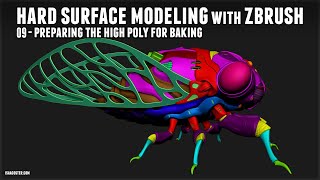 Hard Surface Modeling with Zbrush Part 3: Ch 09 Preparing the High Poly for Baking