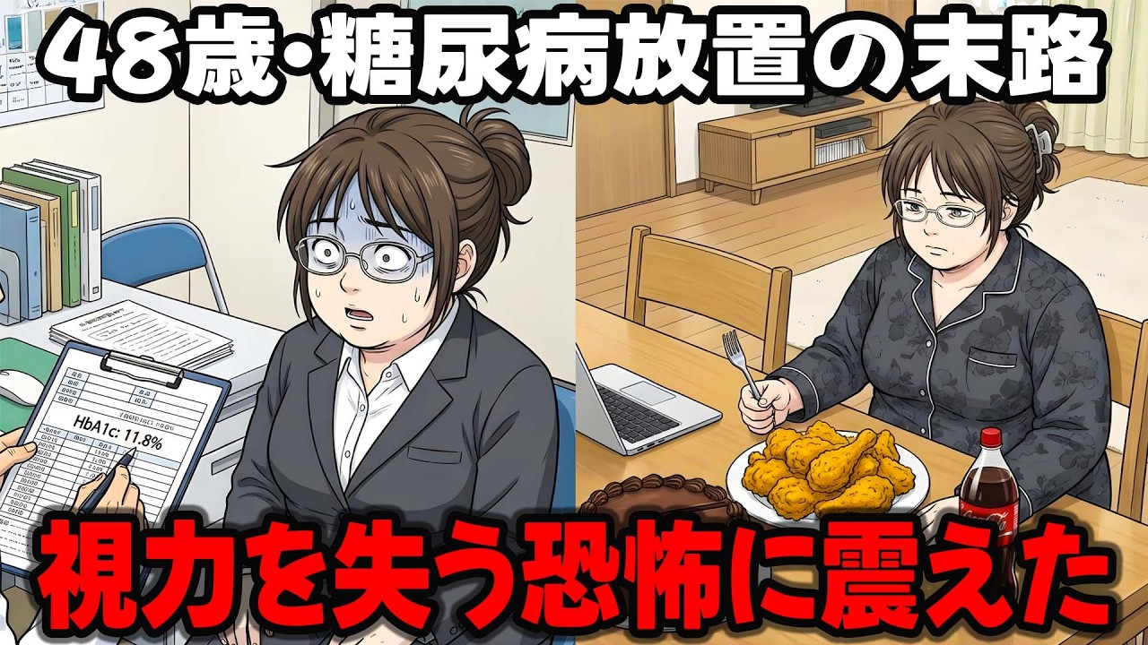【漫画】45歳離婚女性が糖尿病を無視→失明寸前...友人の警告を聞かず後悔した話