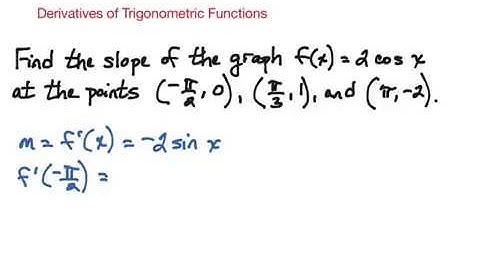 Derivatives of Trigonometric Functions: Part 2