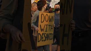 Anti-Republican protesters outside the first republican presidential debate #shorts