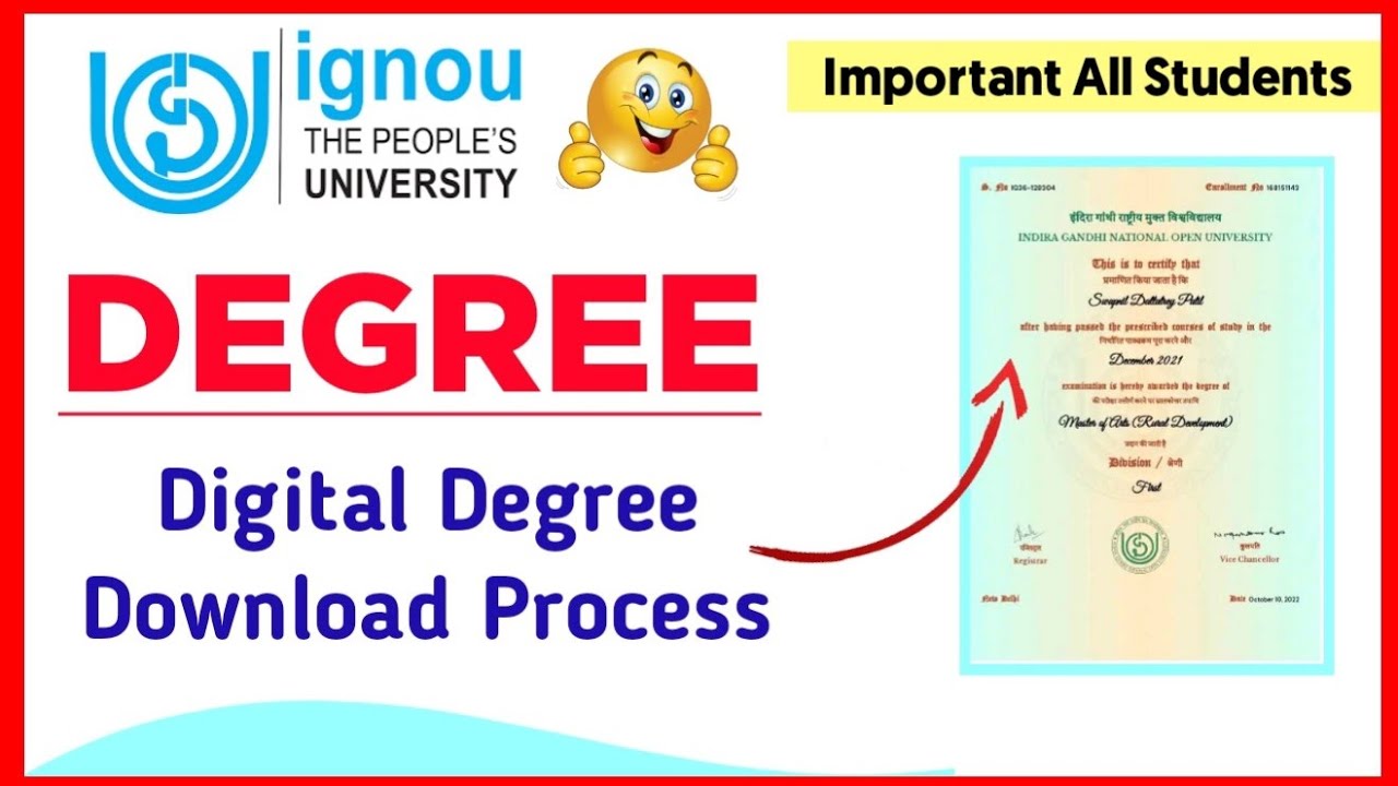 How To Download IGNOU Digital Degree IGNOU Digital Degree Download Process IGNOU Degree