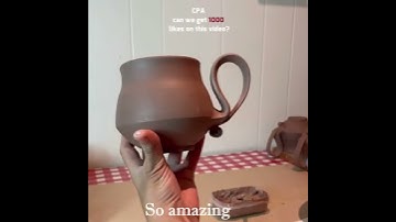How to Pulled Mug handle Clay Pottery || Ceramics Pottery Art #shorts