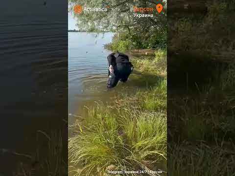🟠Полицейские спасают собаку в Херсоне