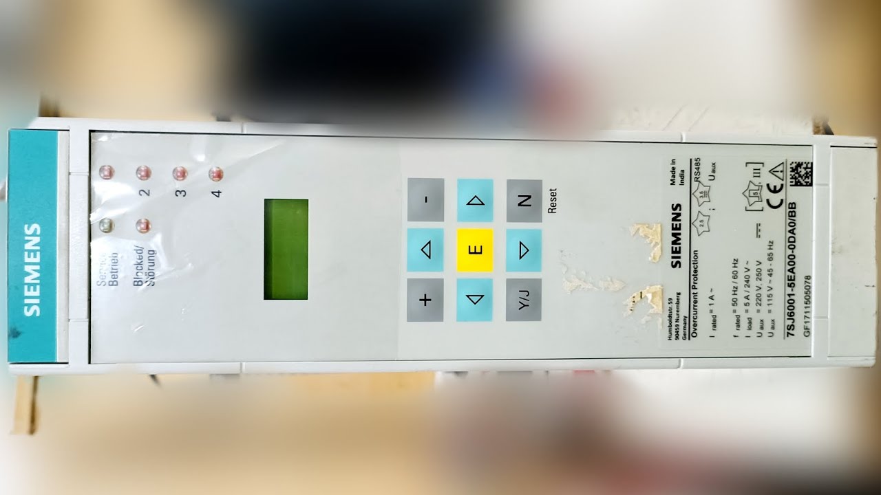 Siemens 7SJ6001 relay Navigation, Manual programming, relay testing