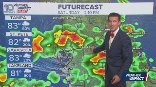 Tracking storms across the Tampa Bay area Saturday, plus a look at the extended tropical forecast