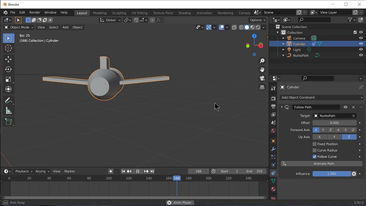 Have an object a path in Blender YouTube