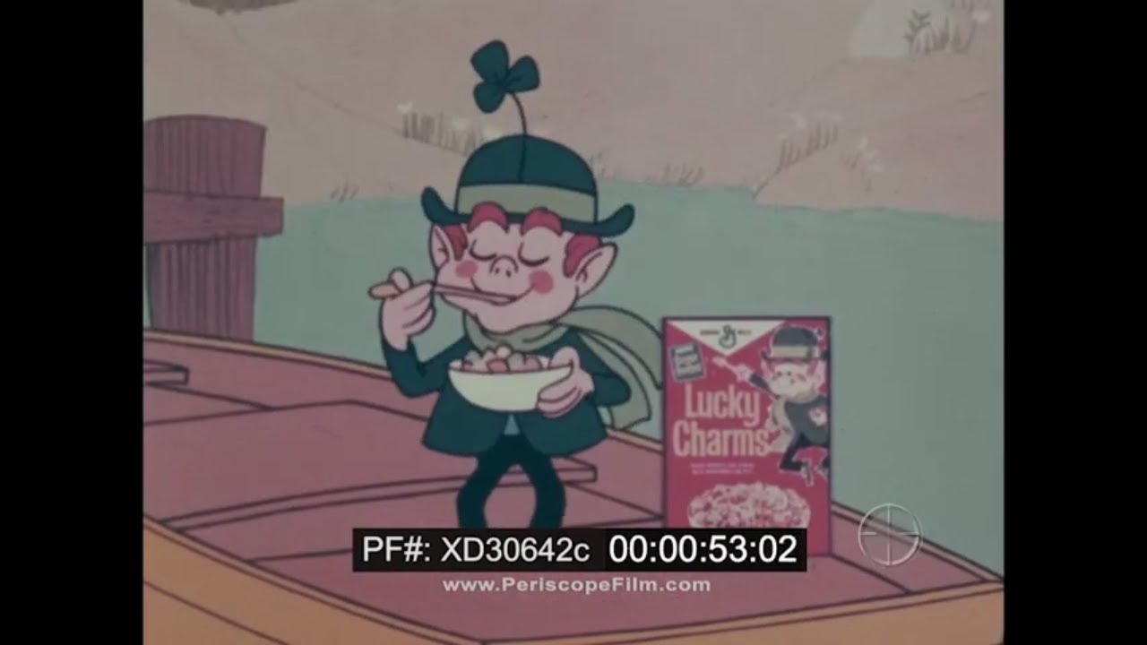 1969 GENERAL MILLS TV COMMERCIALS    CHEERIOS    FROSTED LUCKY CHARMS  BREAKFAST CEREAL  XD30642c