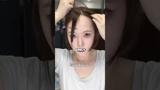 How to Fix an Annoying Cowlick & Uneven Bangs Instantly! (Heatless) #shorts