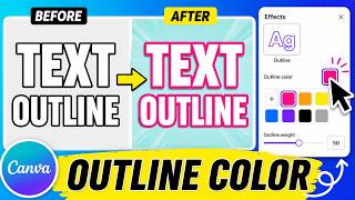 How to change text outline  color in Canva