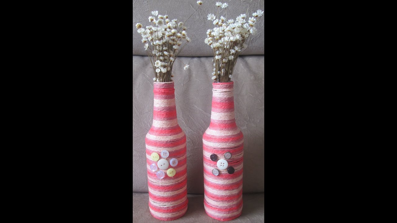 GARRAFA DECORADA COM BARBANTE