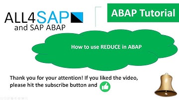SAP-ABAP Tutorial - How to use REDUCE in ABAP