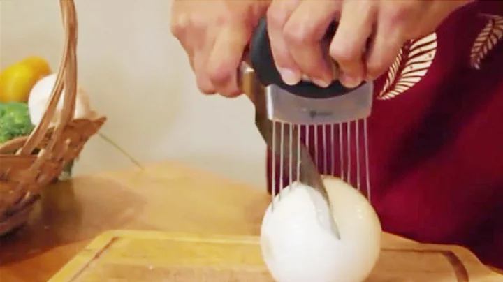 All-In-One Onion Holder, Onion Slicer, Stainless Steel, Slice Onion Hands-free