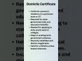 Domicile Certificate
