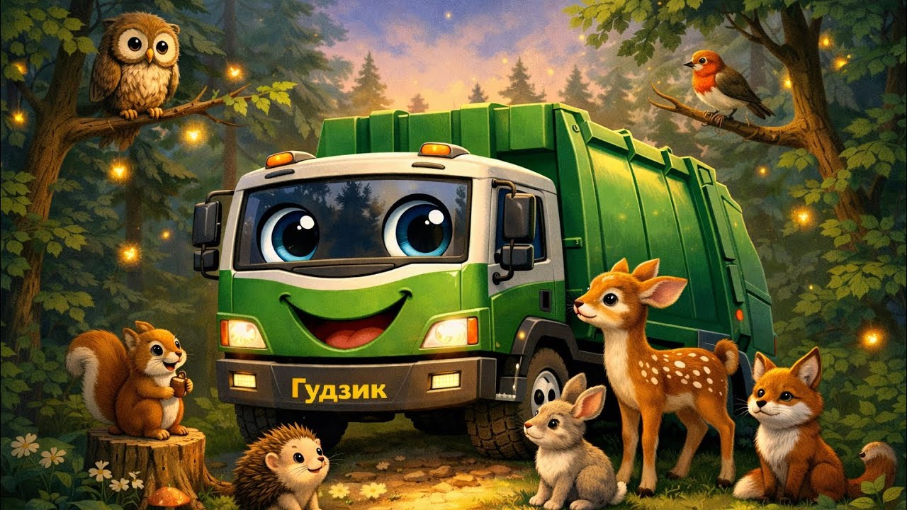 Сміттєвоз Гудзик, який мріяв про місто 🌙 Добра казка на ніч для дітей
