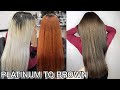 How to COLOR FILL hair to go darker | Going from PLATINUM to BROWN | Maxine Glynn