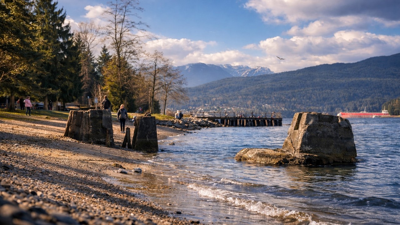 Barnet Marine Park Nature Walk | Relaxing Ocean Waves & Piano Sound (Vancouver, Burnaby, BC)