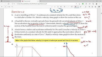M1 Mechanics Velocity time graphs