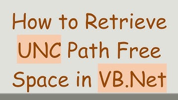 How to Retrieve UNC Path Free Space in VB.Net