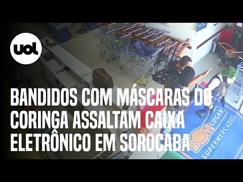 Bandidos com máscaras do Coringa assaltam caixa eletrônico em Sorocaba