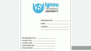 Ignou Assignment Front Page Download करे | Download Ignou Ignou Cover Page | Assignment Front Page