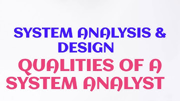 Qualities of system analyst #youtube #computer #mca