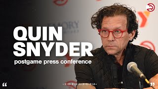 Hawks vs. Hornets Postgame Press Conference: Quin Snyder