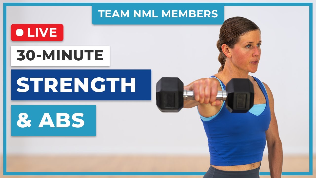 Live 30-Minute Full Body Dumbbell Workout | Strength and Abs - YouTube