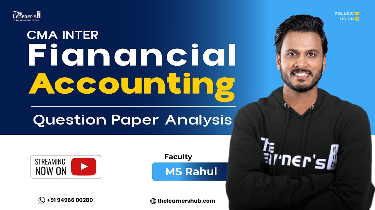 CMA Inter Financial Accounting Question Paper Analysis by MSR - YouTube