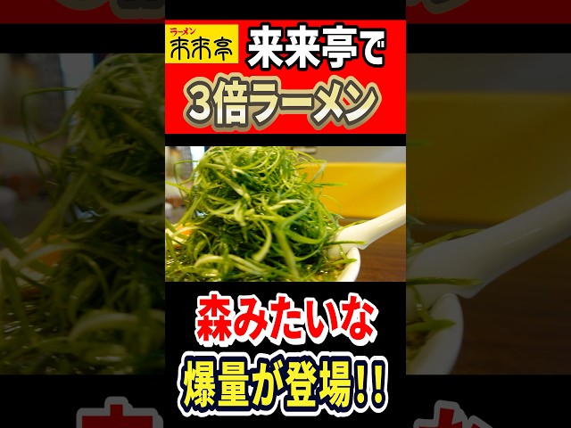 来来亭でネギ3倍マシのラーメンを注文したら、森が出てきた！！ #はいじぃ #グルメ #mukbang #料理 #eatingtour #ラーメン
