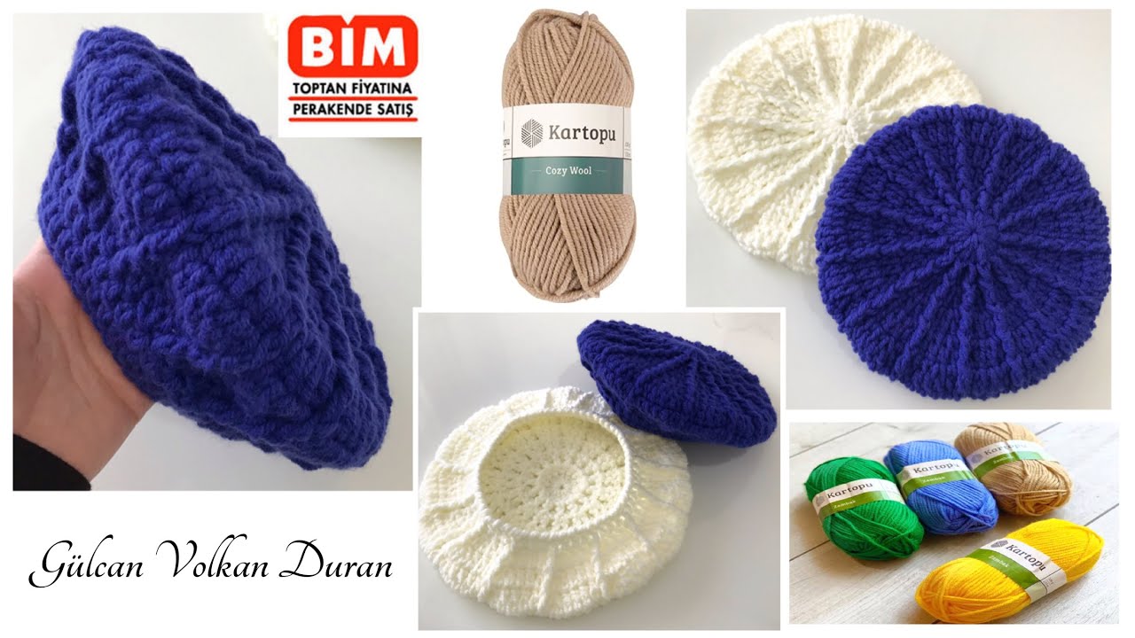BİM'den Aldığım İple Çok Kolay Örgü Ressam Bere Şapka Yapımı - Part 1