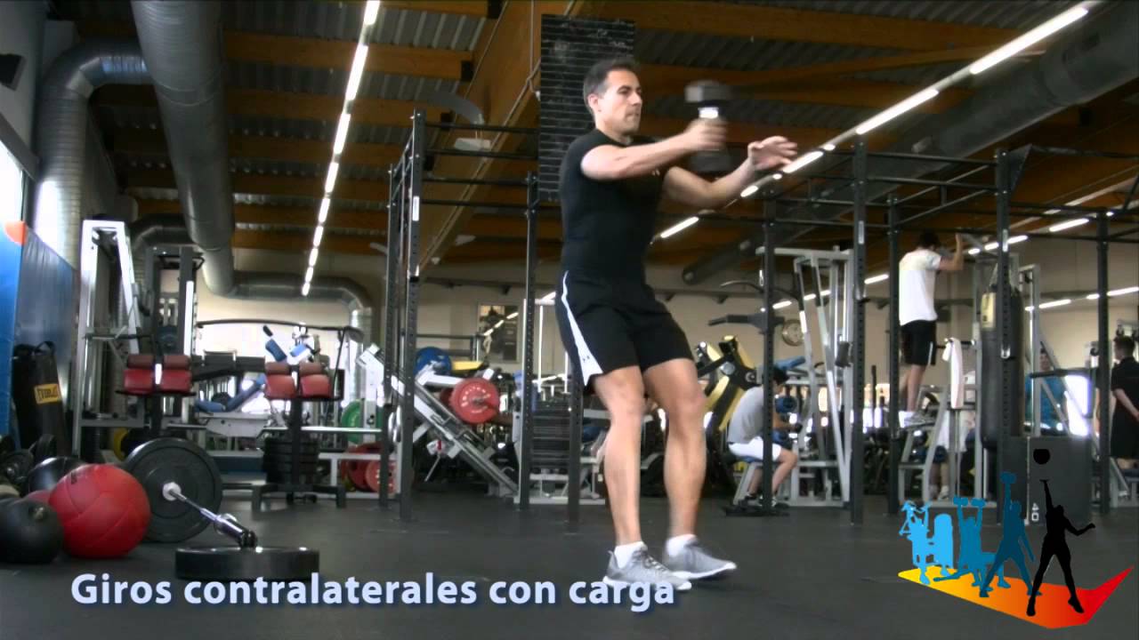 07 giros contralaterales con mancuerna YouTube