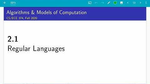 UIUC CS 374 FA 20 2.1 Regular Languages
