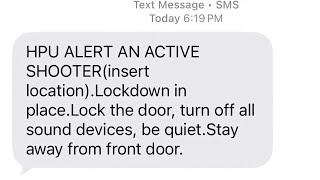 HPU says active shooter alert sent by mistake