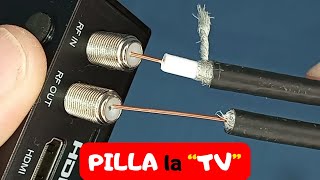 COLoca y Pilla Televisión GRATIS Reciclando Cable Coaxial Negro RG6 Totalmente GRATIS en la TV! 📺