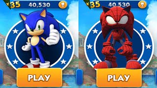 Sonic Dash vs Spider Sonic Run - All Characters Unlocked - Sonic the Hedgehog Android Gameplay screenshot 1