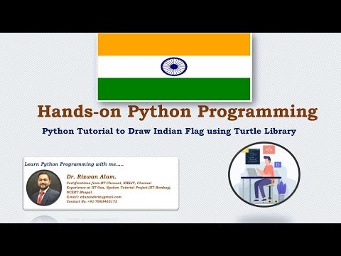 Python Tutorial to Draw Indian Flag using Turtle Library