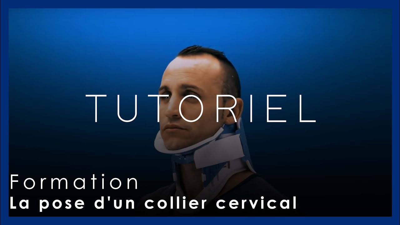 La pose d'un collier cervical