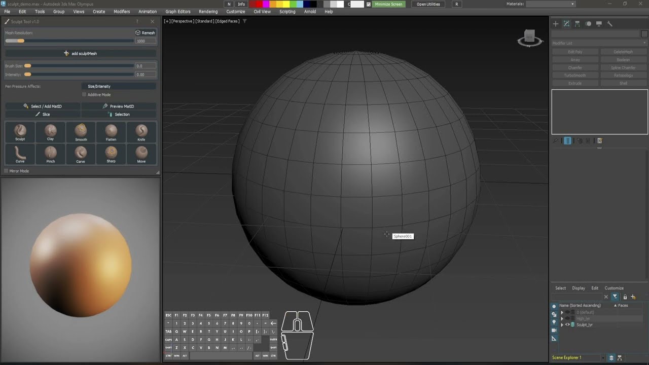 CÔNG CỤ DỰNG HÌNH THEO KIỂU ĐIÊU KHẮC SCUPTING TRONG 3DSMAX