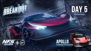 Need For Speed: No Limits | Apollo Intensa Emozione (Winter Breakout - Day 5 | Hideaway) - SE Guide