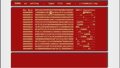 My Sinclair ZX Cross Hex$ Editor on Intel PC as base and Sinclair ZX target machine