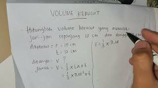 Cone Volume Story Problems