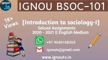 IGNOU BSOC-101 Solved Assignment January 2021 [FREE] || BASOH || BSOC-101 || IGNOU TV || IGNOU ||