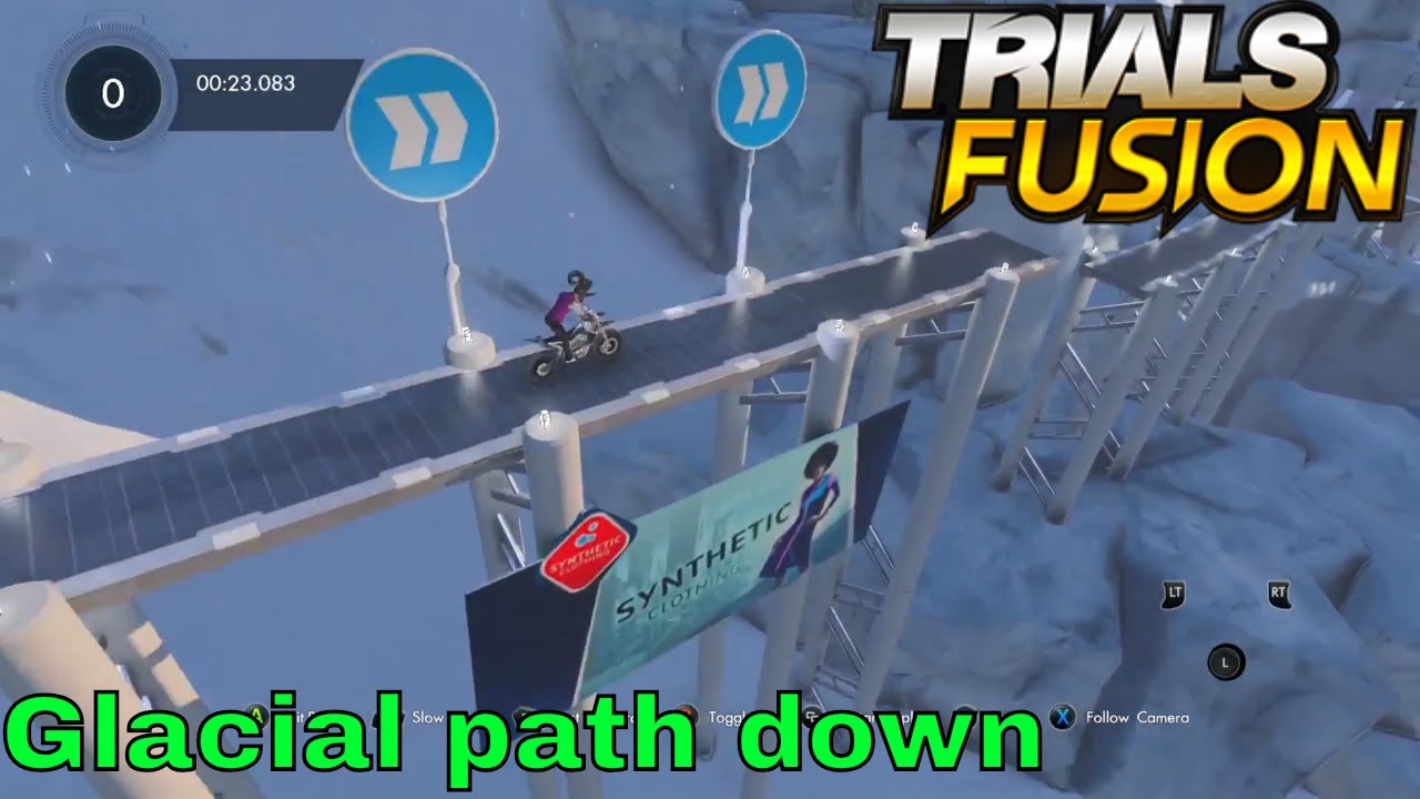 Trials Fusion Glacial path down Custom Track (Xbox One) YouTube